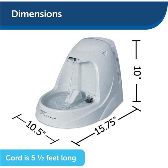 Platinum Dog & Cat Water Fountain,Automatic Drinking Fountain for Pets,168 Ounce - Picture 6 of 7